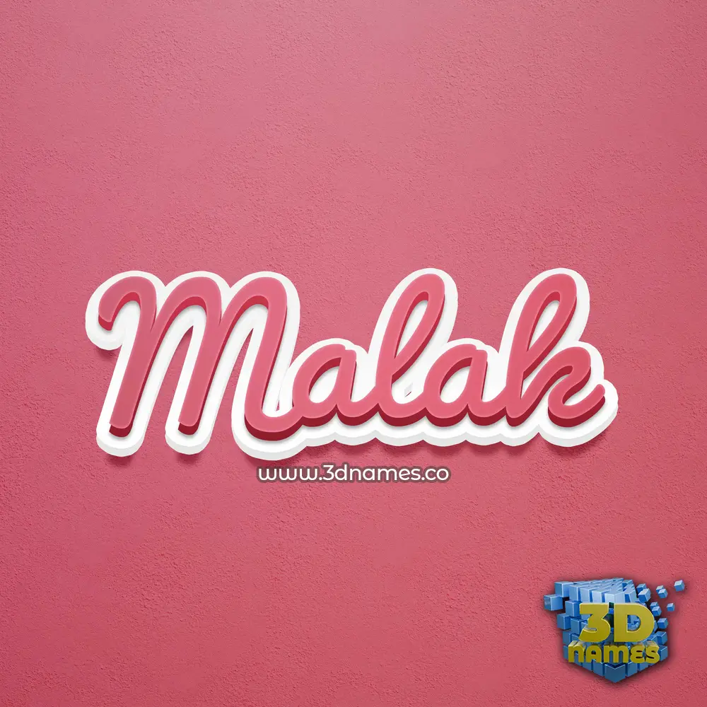 malak in Red Scribble style - 3D name wallpaper