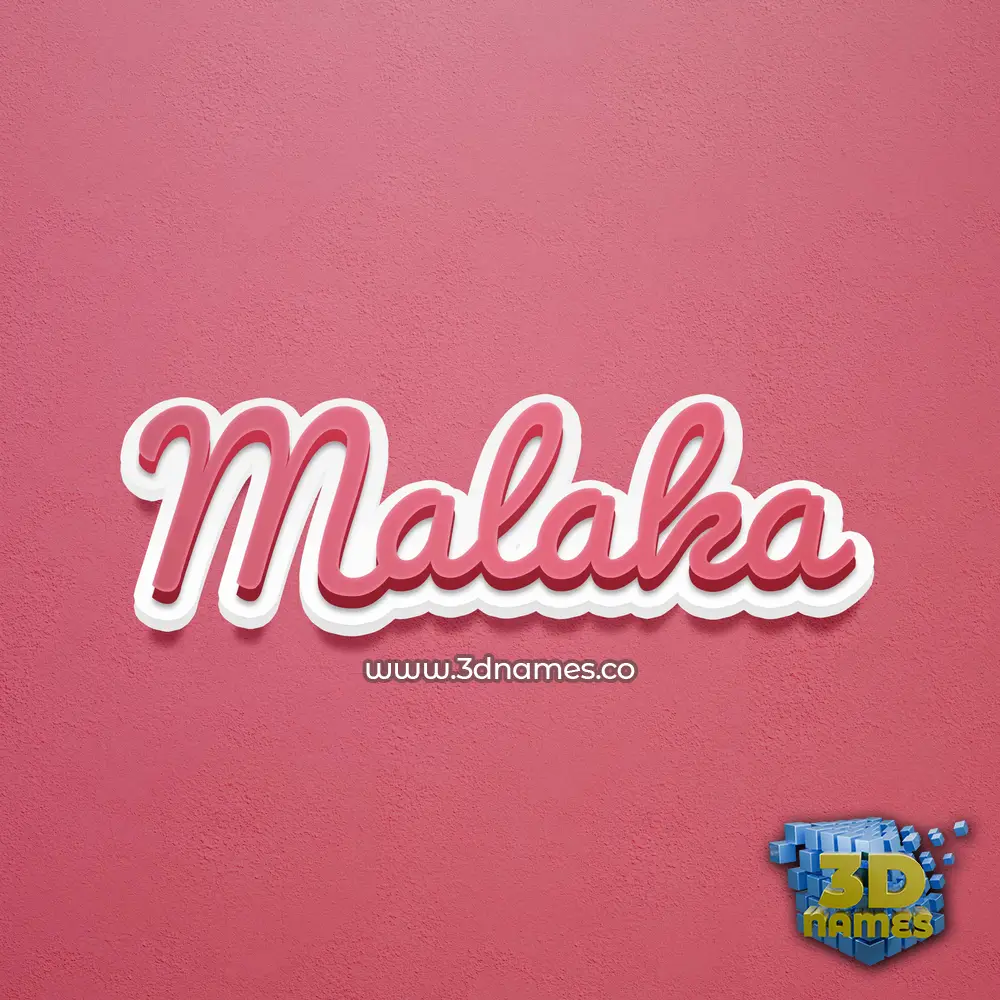 malaka in Red Scribble style - 3D name wallpaper