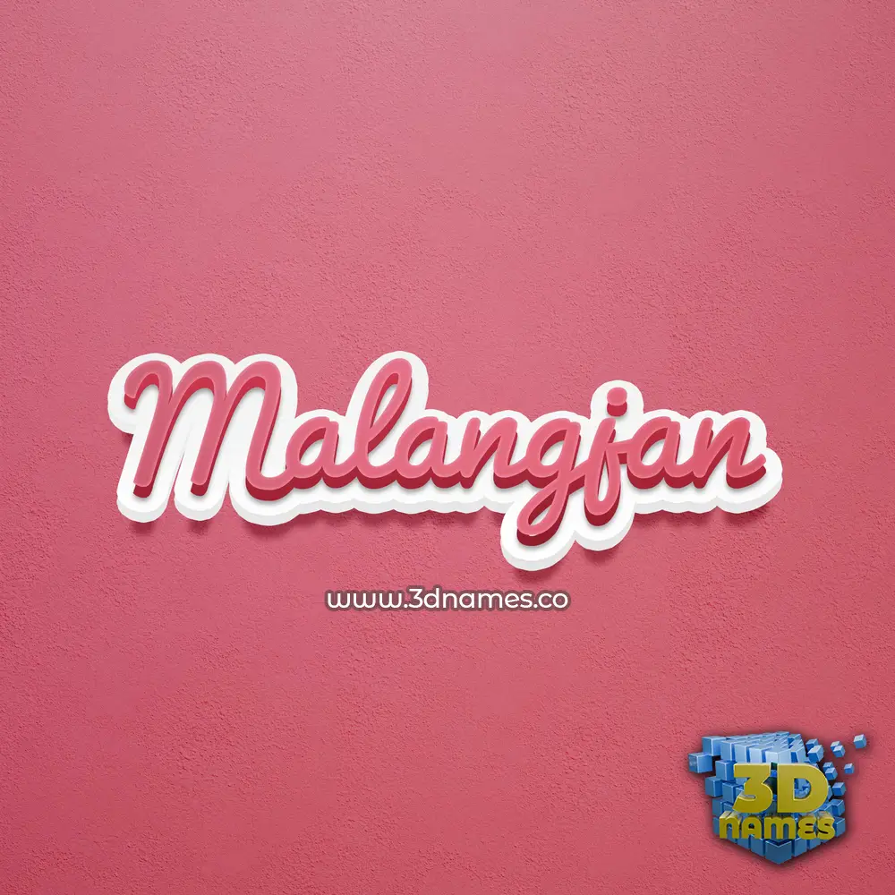 malangjan in Red Scribble style - 3D name wallpaper