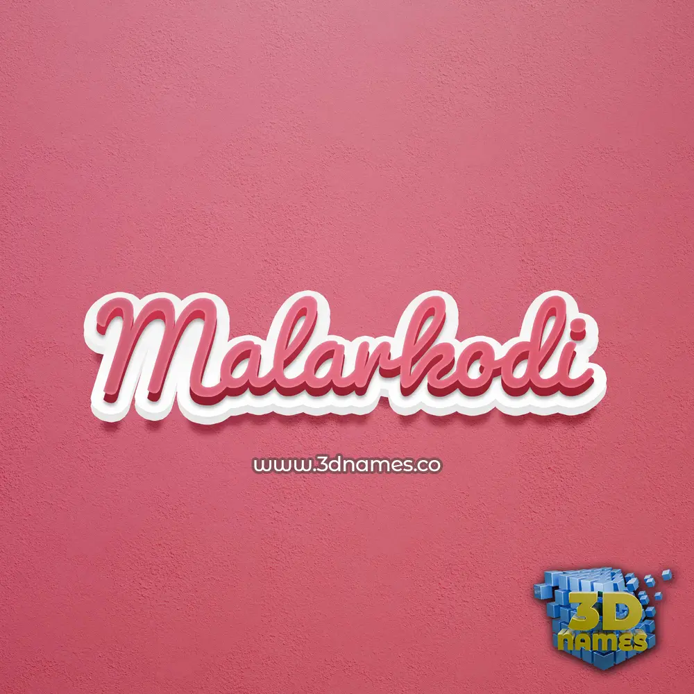 malarkodi in Red Scribble style - 3D name wallpaper