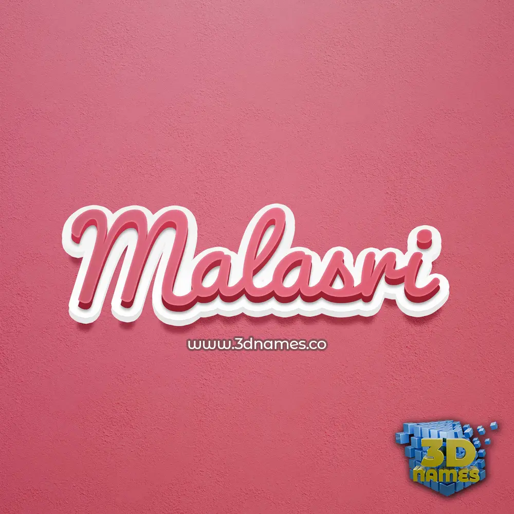 malasri in Red Scribble style - 3D name wallpaper