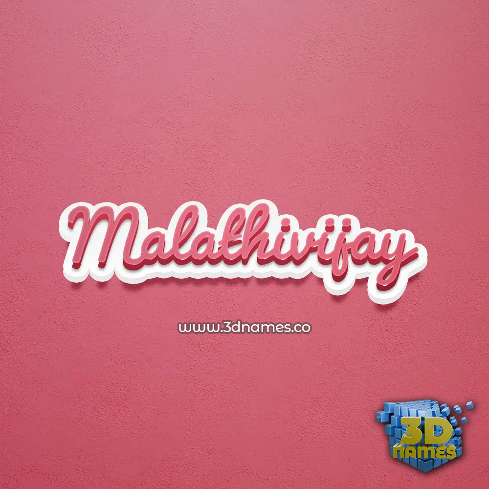 malathivijay in Red Scribble style - 3D name wallpaper