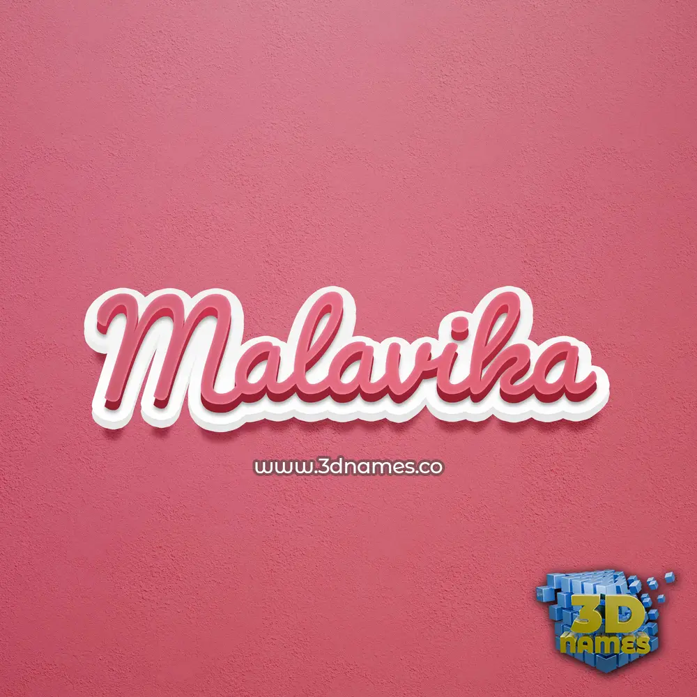 malavika in Red Scribble style - 3D name wallpaper