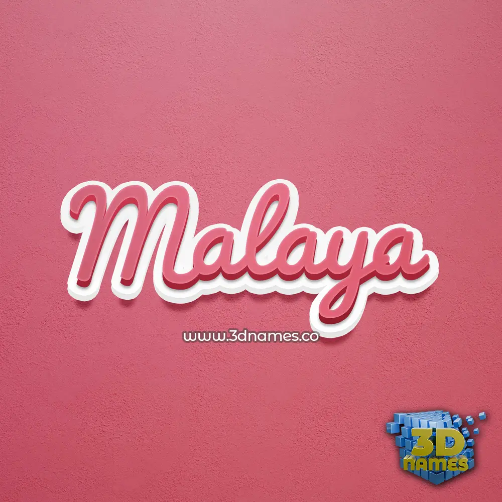 malaya in Red Scribble style - 3D name wallpaper