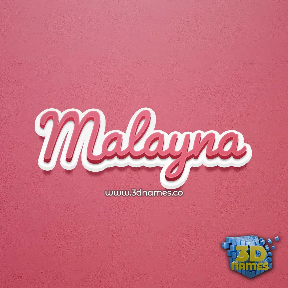 malayna in Red Scribble style - 3D name wallpaper