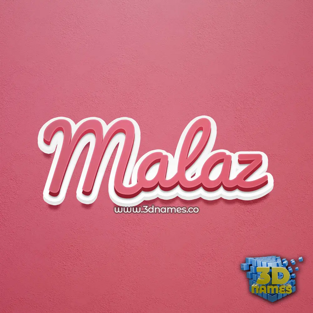 malaz in Red Scribble style - 3D name wallpaper