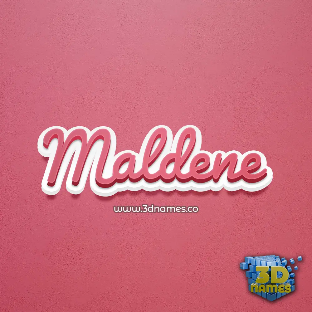 maldene in Red Scribble style - 3D name wallpaper