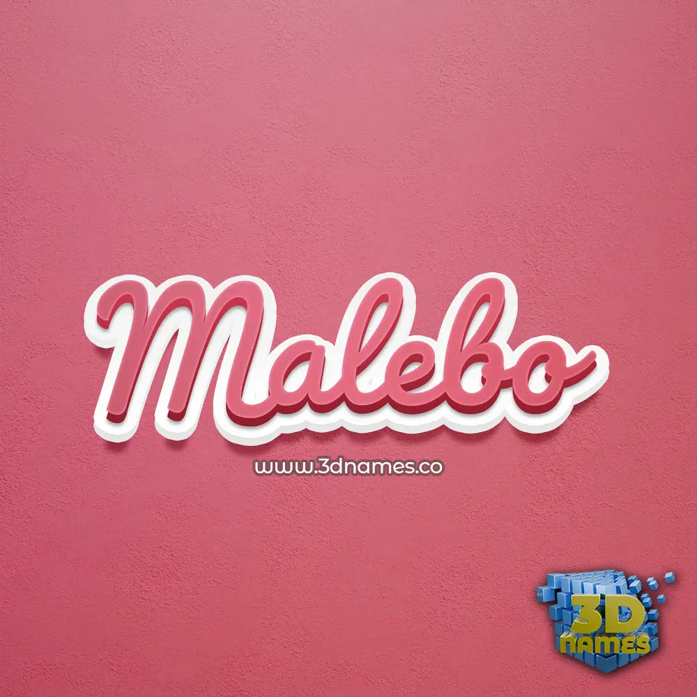 malebo in Red Scribble style - 3D name wallpaper