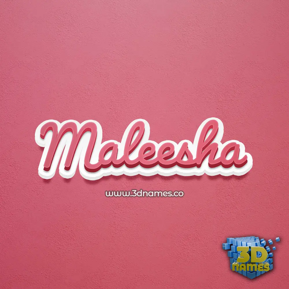 maleesha in Red Scribble style - 3D name wallpaper