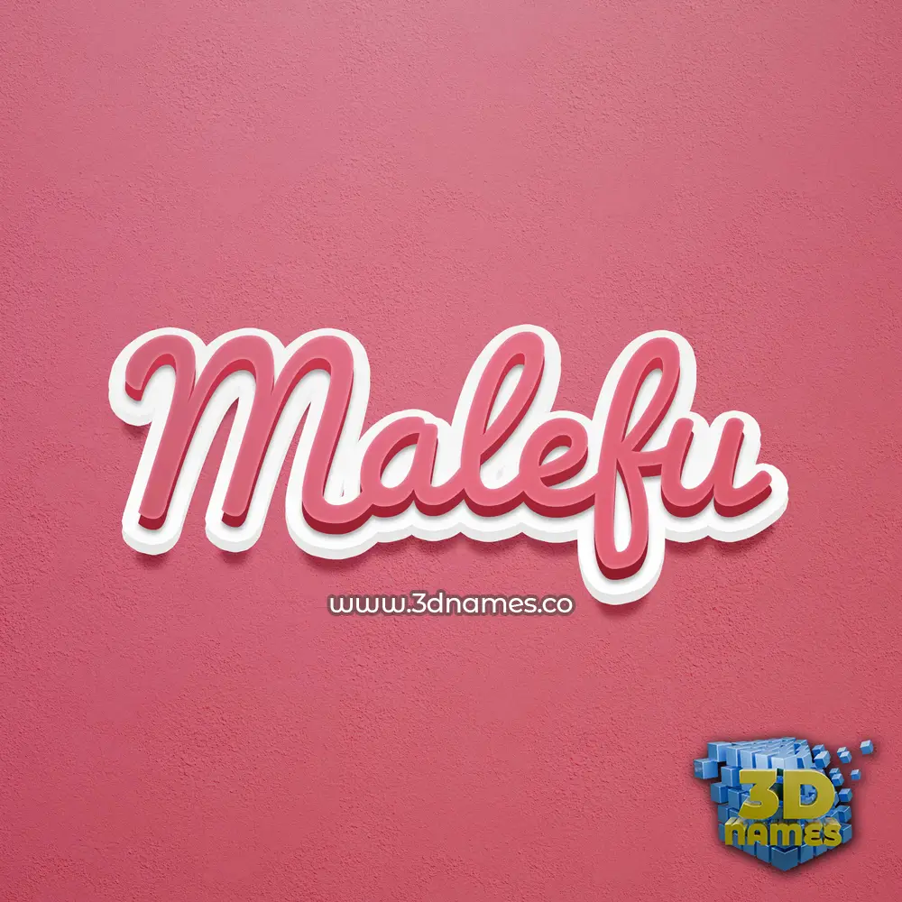 malefu in Red Scribble style - 3D name wallpaper