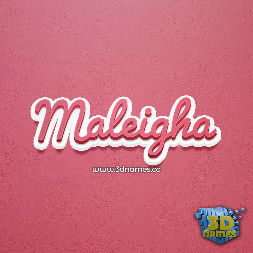 maleigha in Red Scribble style - 3D name wallpaper