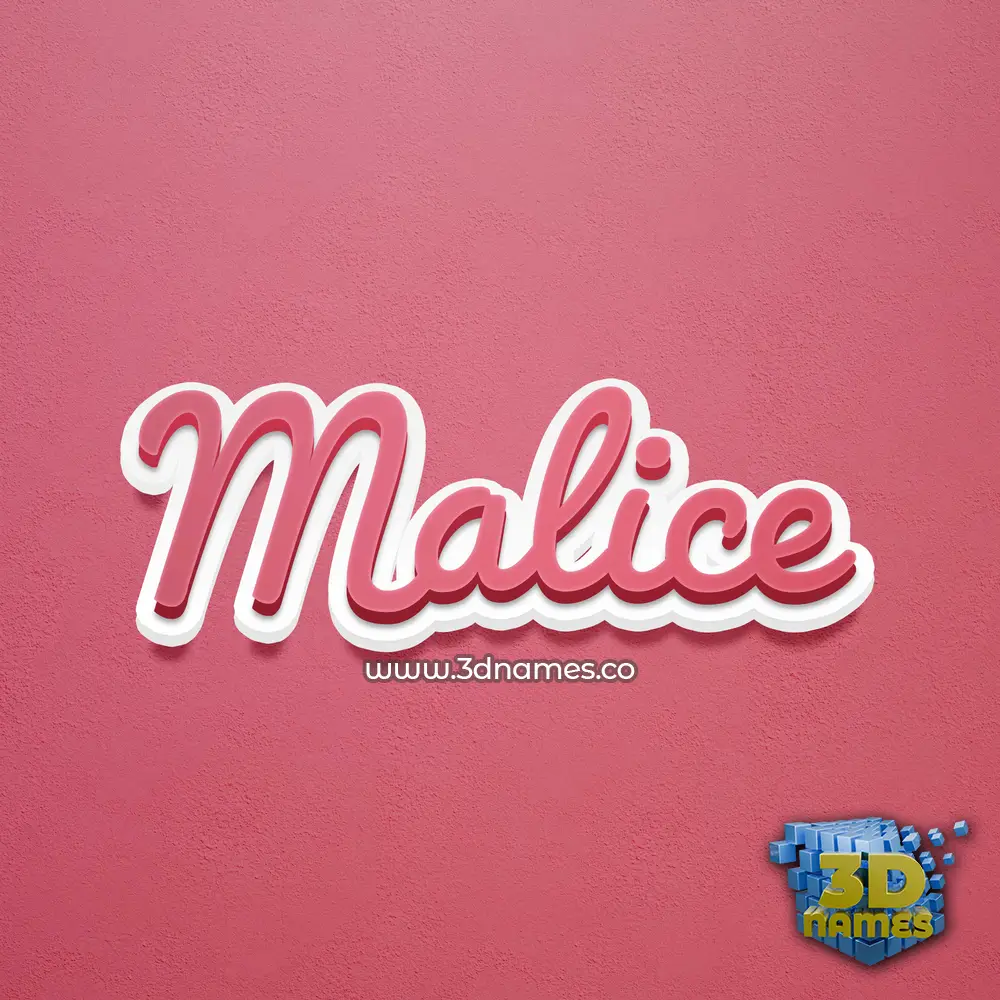 malice in Red Scribble style - 3D name wallpaper