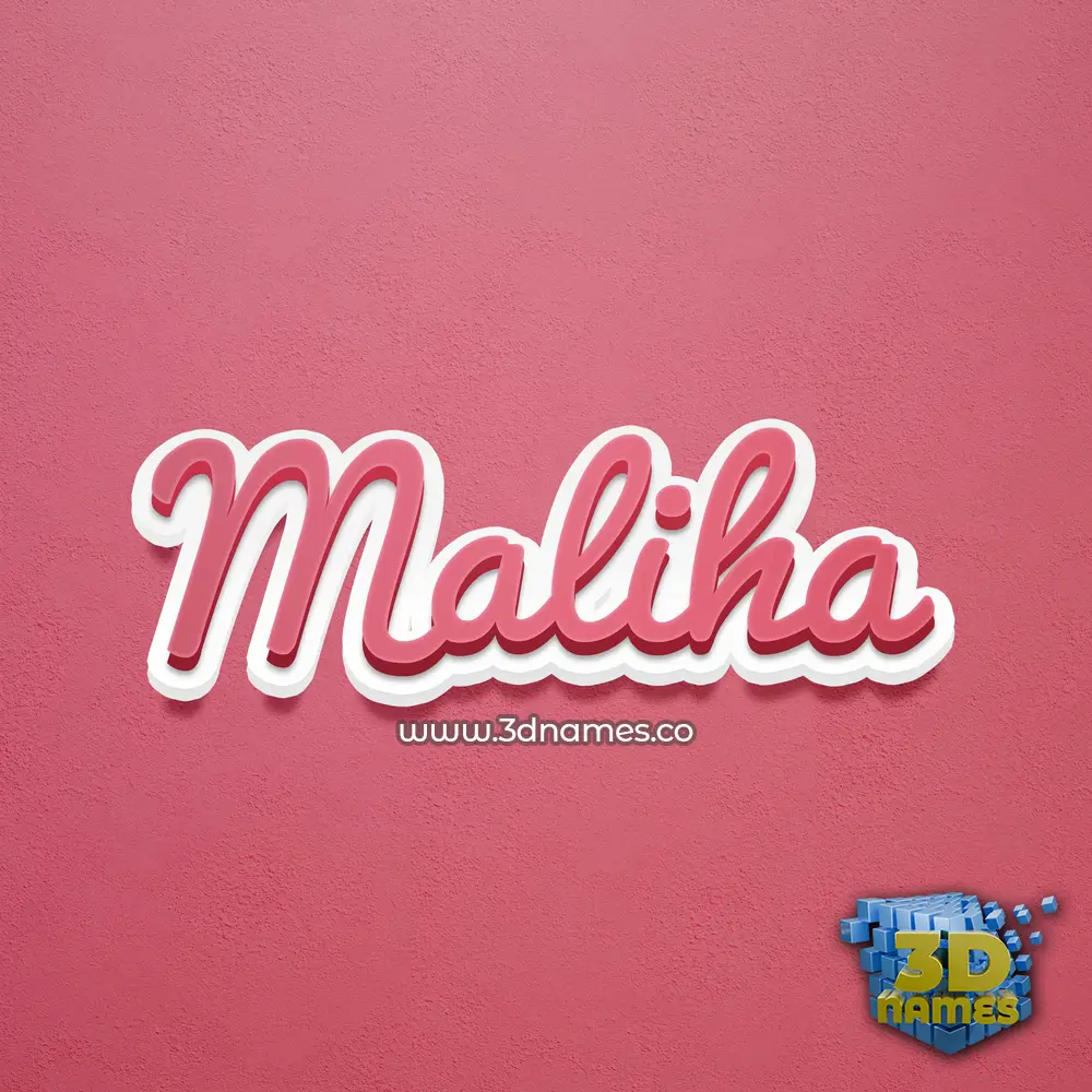 maliha in Red Scribble style - 3D name wallpaper