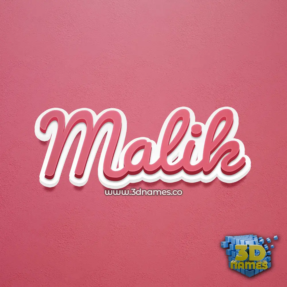 malik in Red Scribble style - 3D name wallpaper
