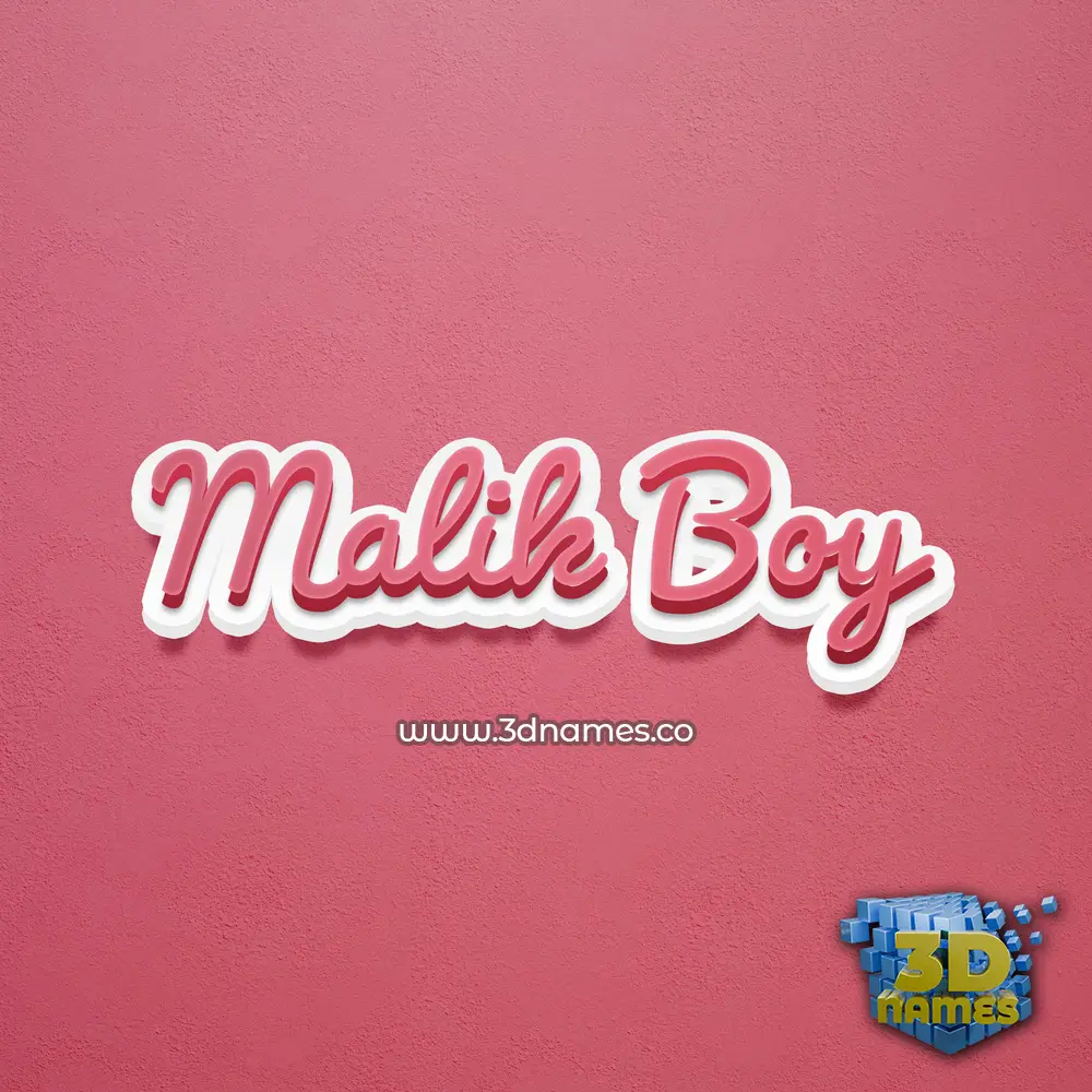 malik boy in Red Scribble style - 3D name wallpaper