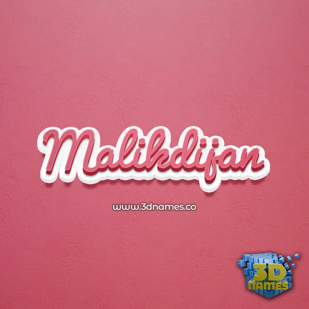 malikdijan in Red Scribble style - 3D name wallpaper