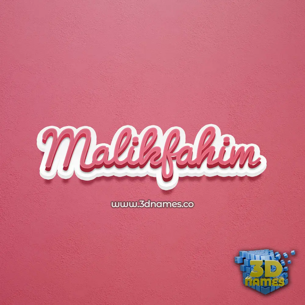 malikfahim in Red Scribble style - 3D name wallpaper