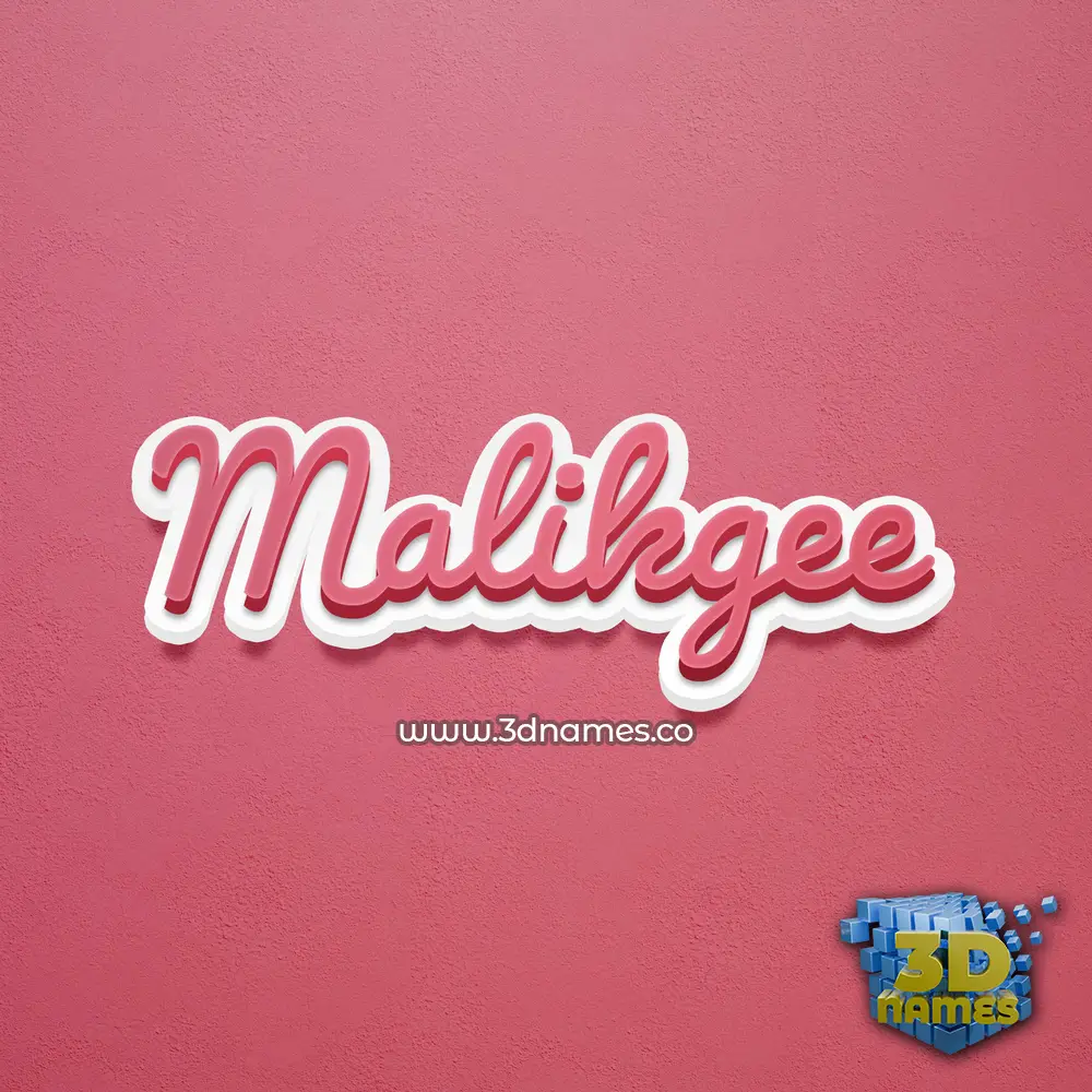 malikgee in Red Scribble style - 3D name wallpaper