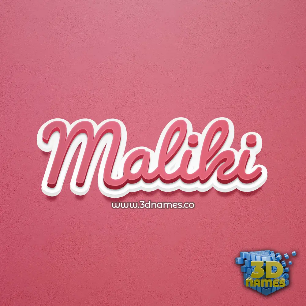 maliki in Red Scribble style - 3D name wallpaper