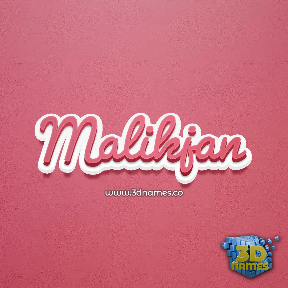 malikjan in Red Scribble style - 3D name wallpaper