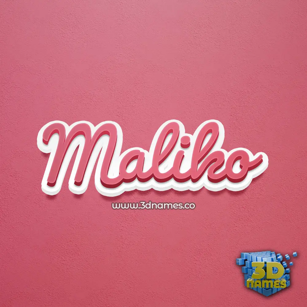 maliko in Red Scribble style - 3D name wallpaper