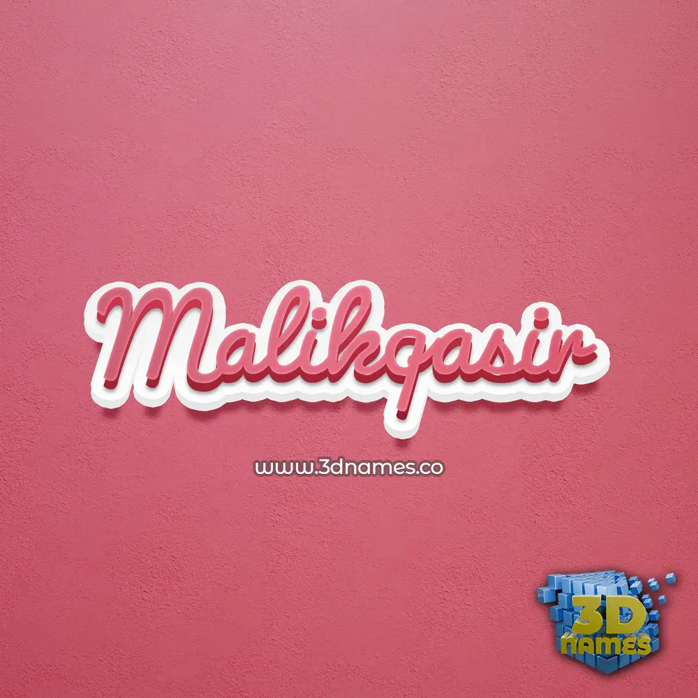 malikqasir in Red Scribble style - 3D name wallpaper