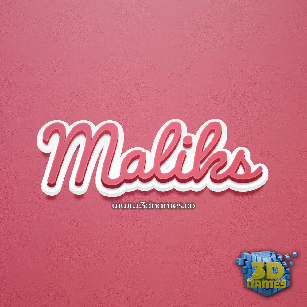 maliks in Red Scribble style - 3D name wallpaper