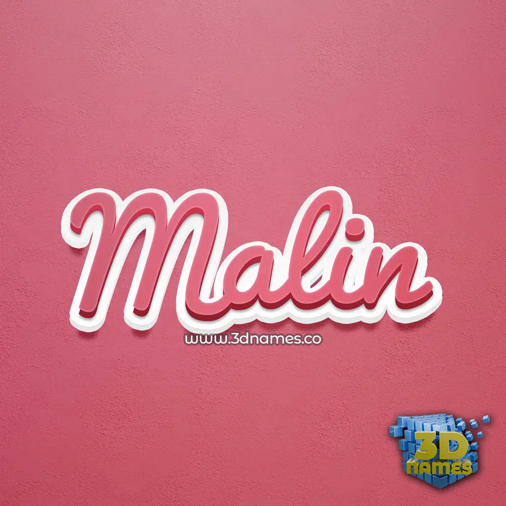 malin in Red Scribble style - 3D name wallpaper