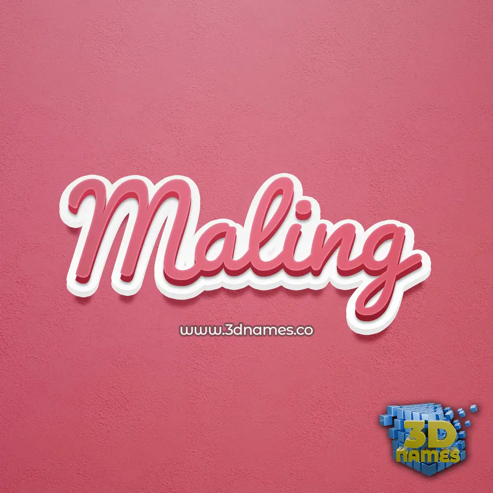 maling in Red Scribble style - 3D name wallpaper