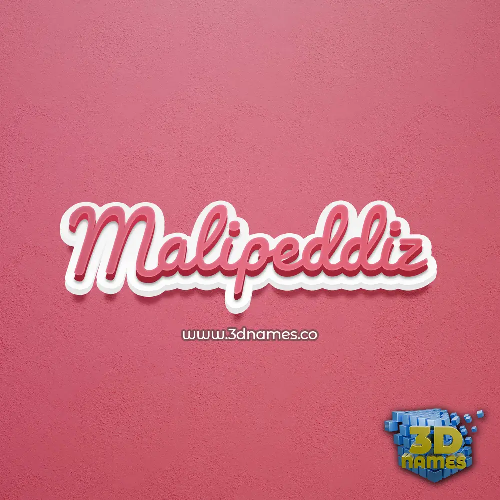 malipeddiz in Red Scribble style - 3D name wallpaper