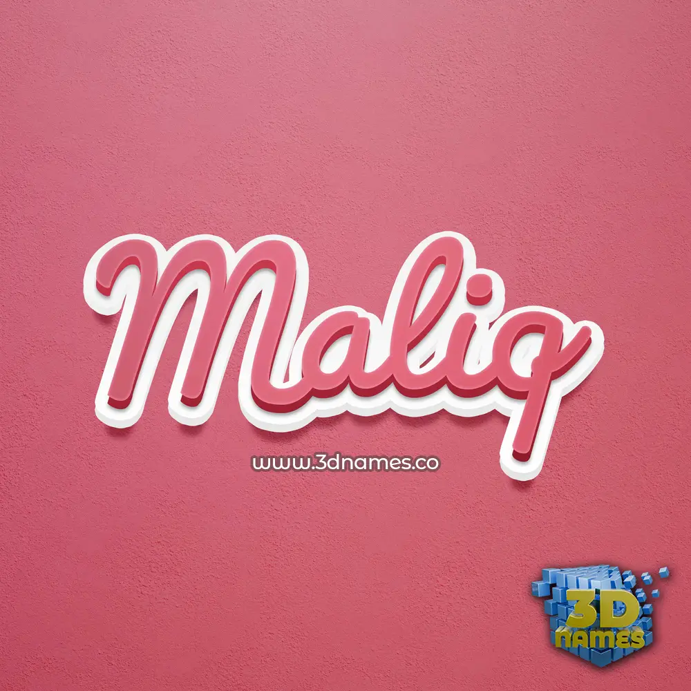 maliq in Red Scribble style - 3D name wallpaper