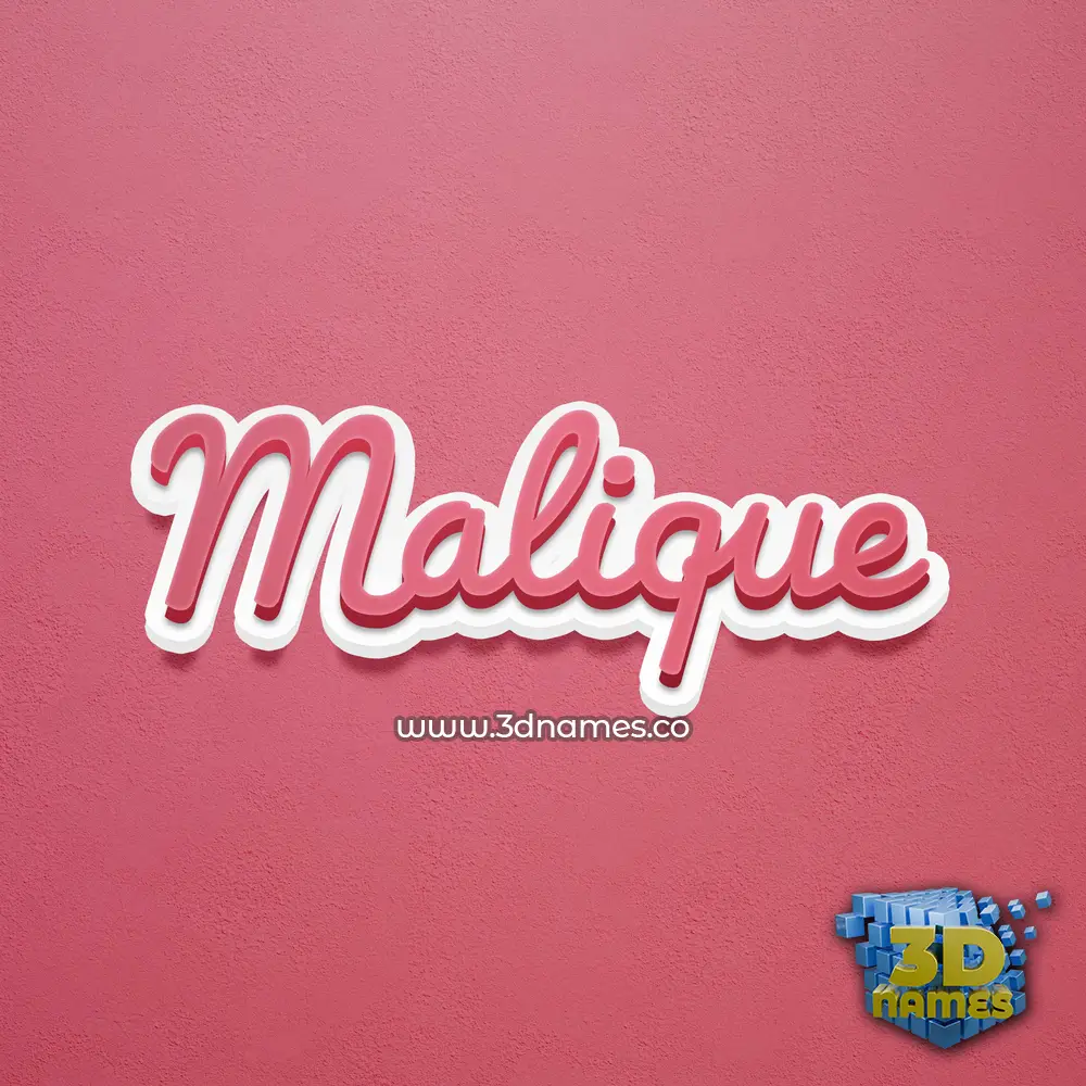 malique in Red Scribble style - 3D name wallpaper