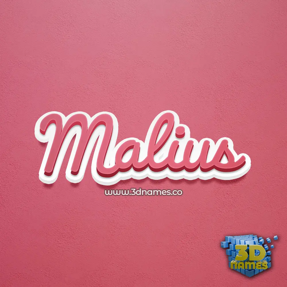 malius in Red Scribble style - 3D name wallpaper