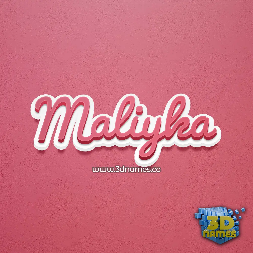 maliyka in Red Scribble style - 3D name wallpaper