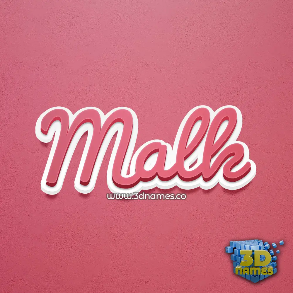 malk in Red Scribble style - 3D name wallpaper