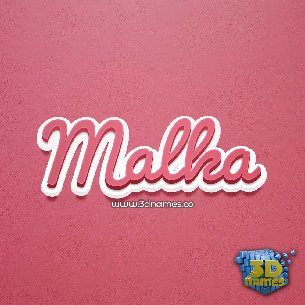 malka in Red Scribble style - 3D name wallpaper