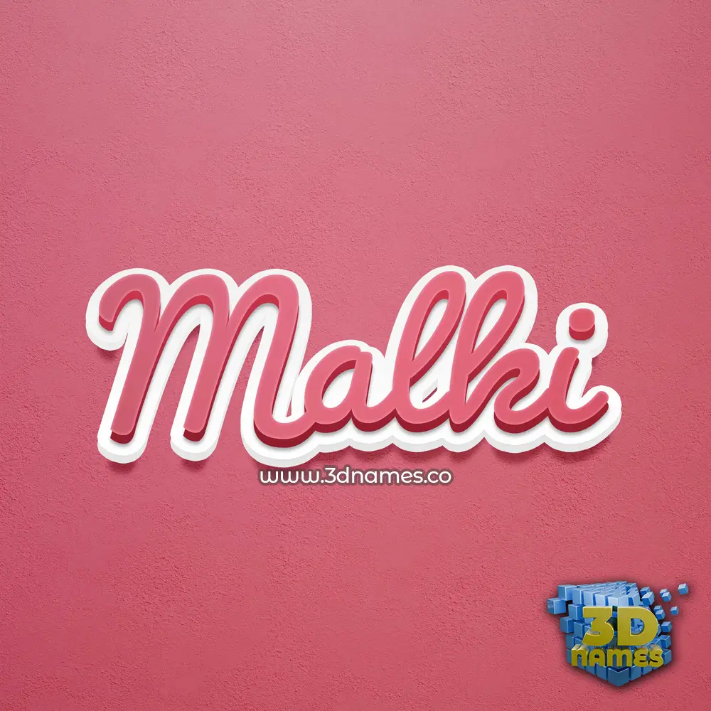 malki in Red Scribble style - 3D name wallpaper