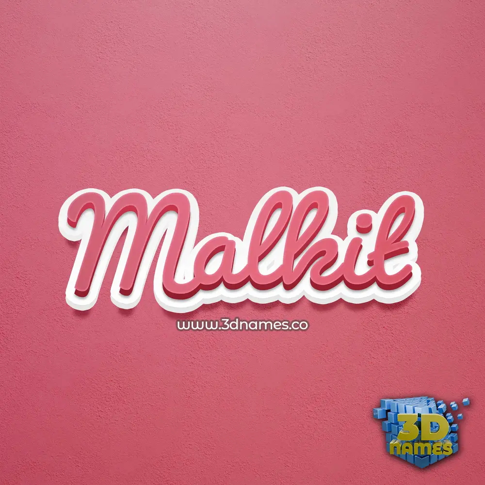 malkit in Red Scribble style - 3D name wallpaper