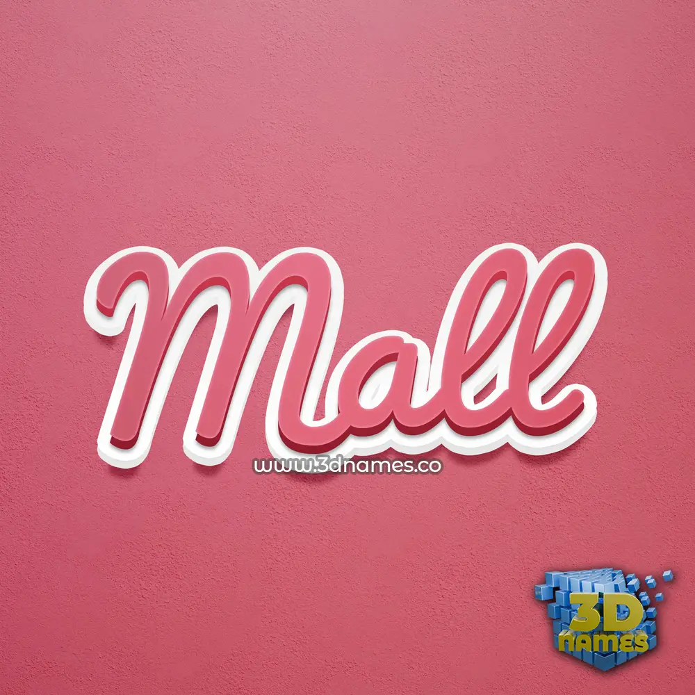 mall in Red Scribble style - 3D name wallpaper