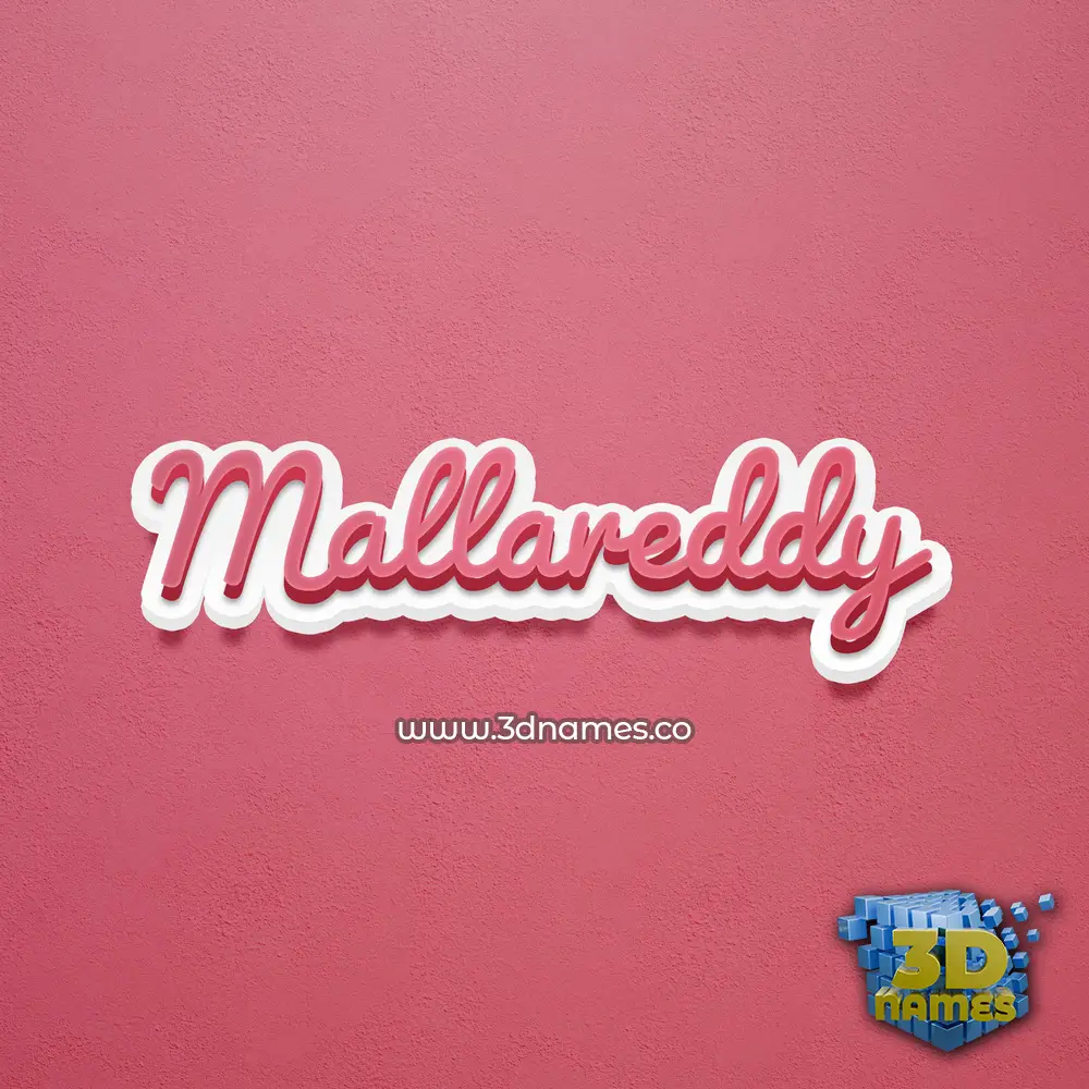 mallareddy in Red Scribble style - 3D name wallpaper