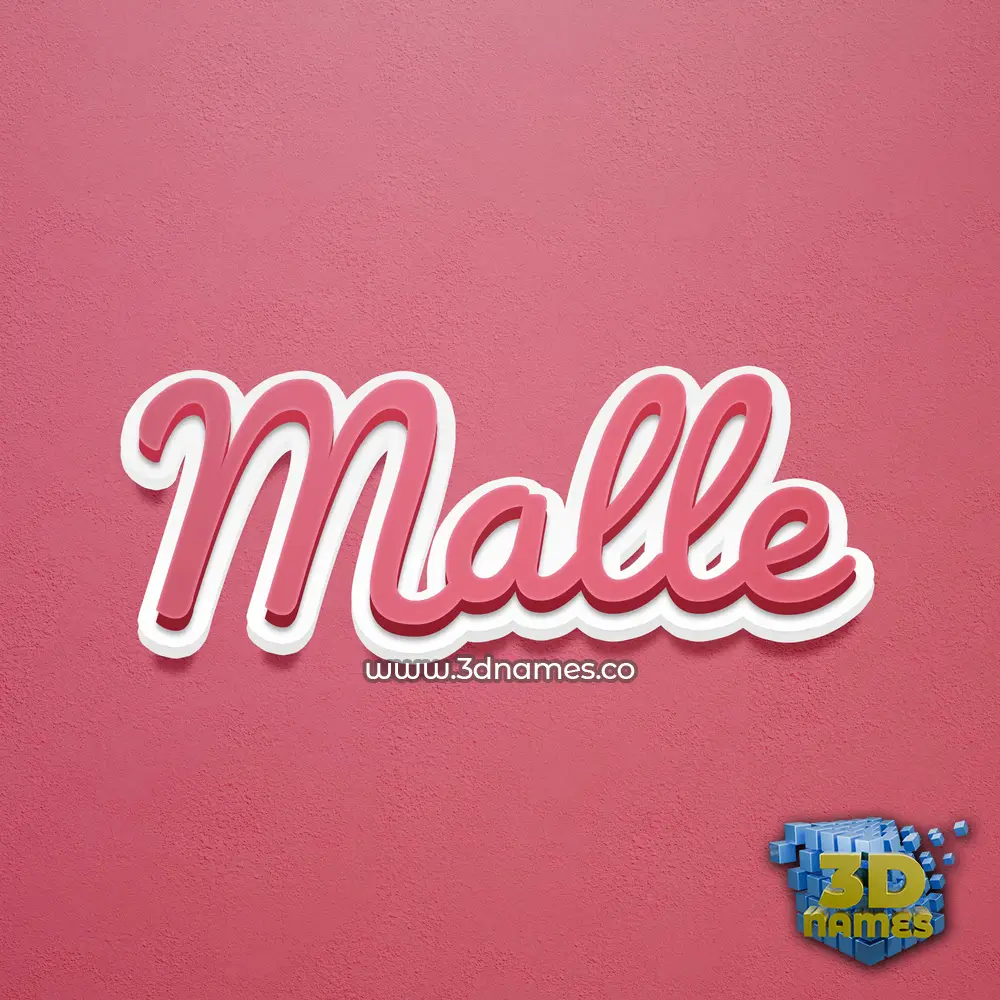 malle in Red Scribble style - 3D name wallpaper