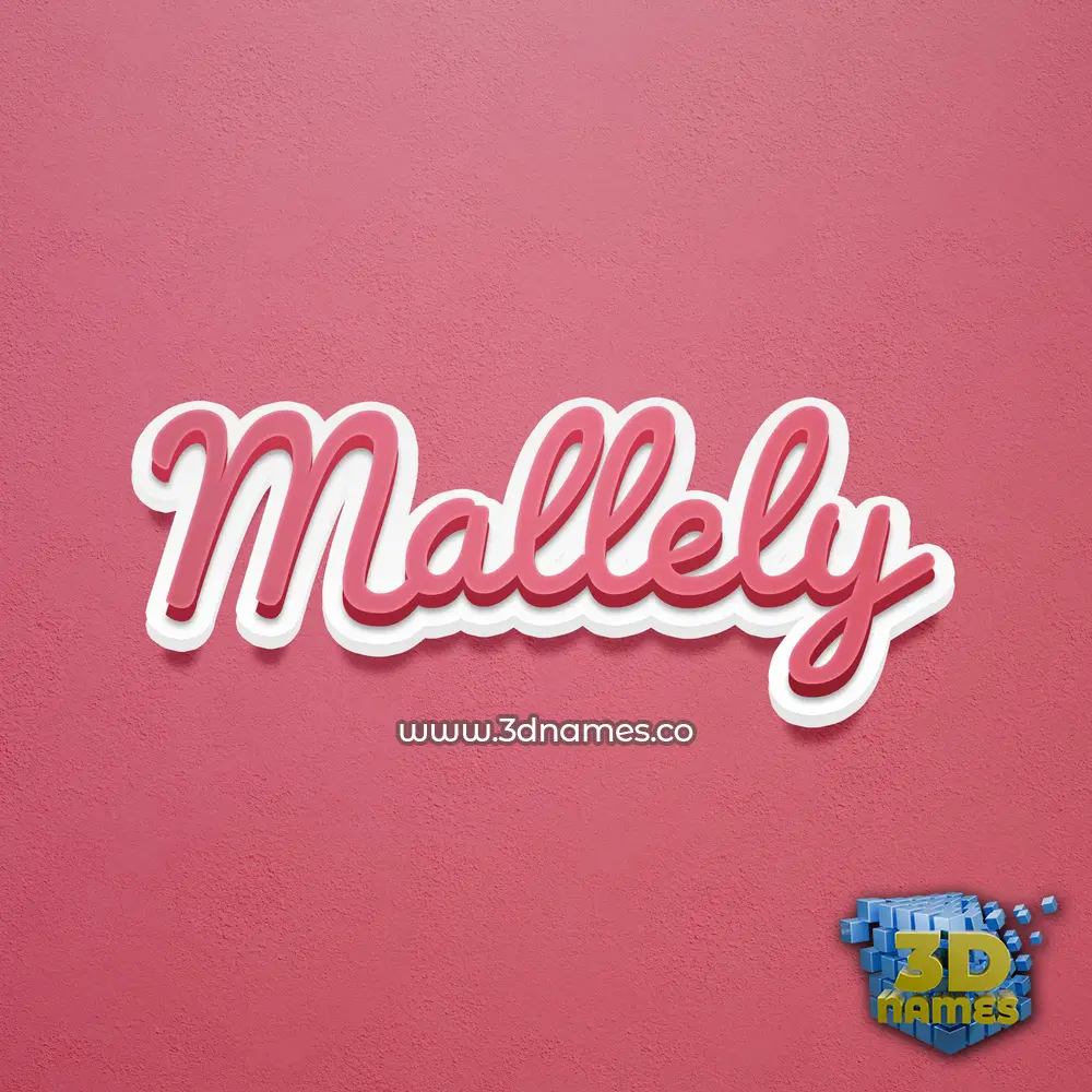 mallely in Red Scribble style - 3D name wallpaper