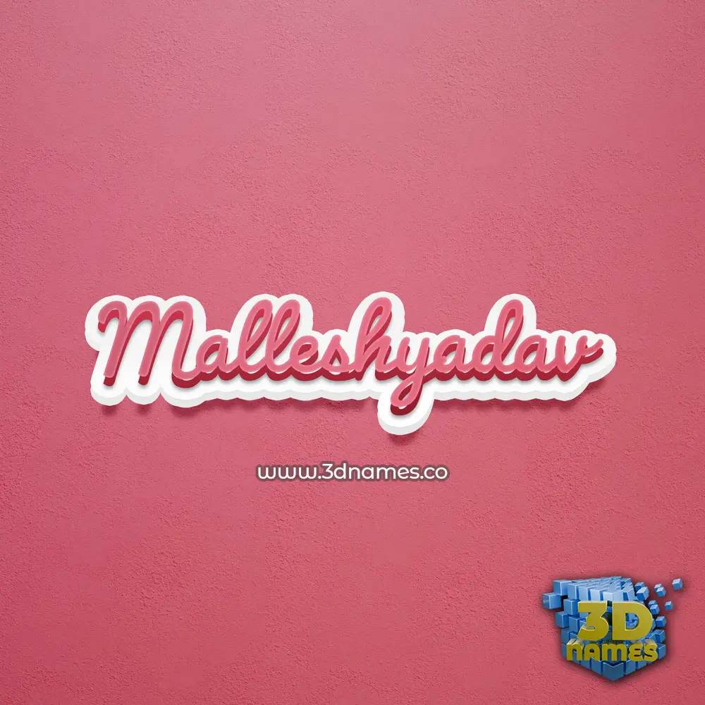 malleshyadav in Red Scribble style - 3D name wallpaper