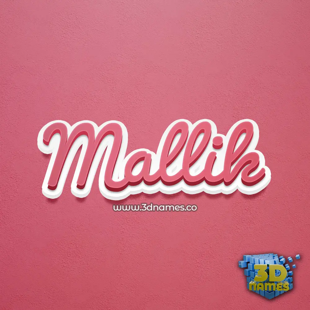 mallik in Red Scribble style - 3D name wallpaper
