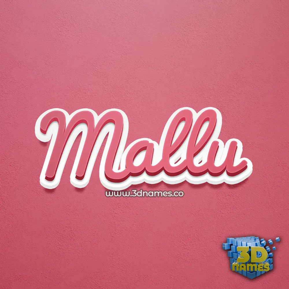 mallu in Red Scribble style - 3D name wallpaper