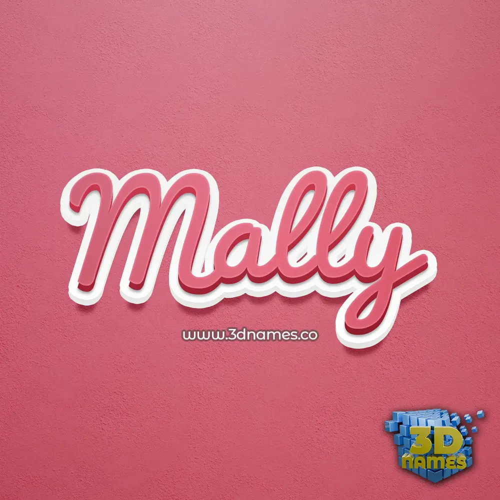 mally in Red Scribble style - 3D name wallpaper