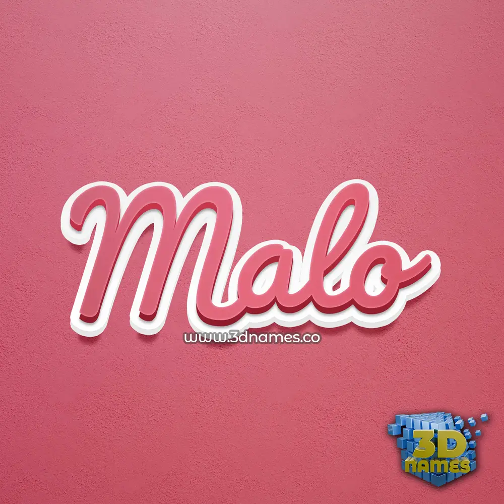 malo in Red Scribble style - 3D name wallpaper