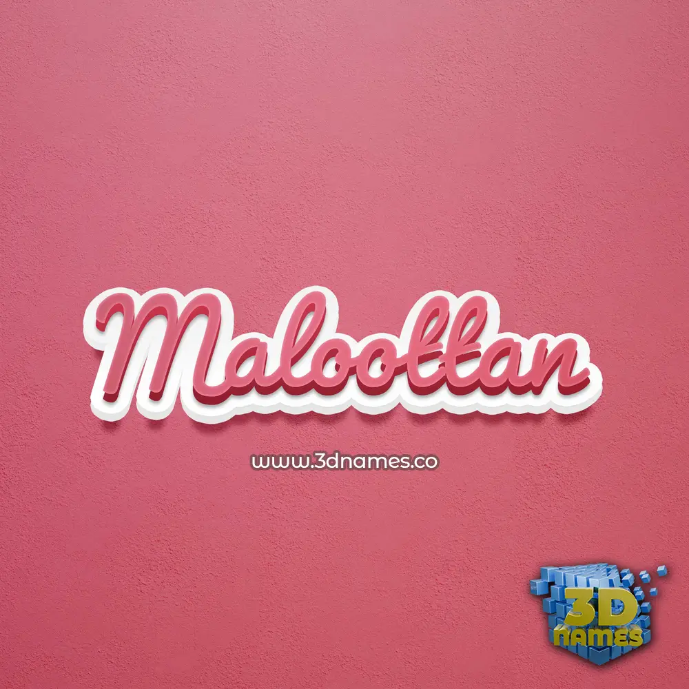 maloottan in Red Scribble style - 3D name wallpaper