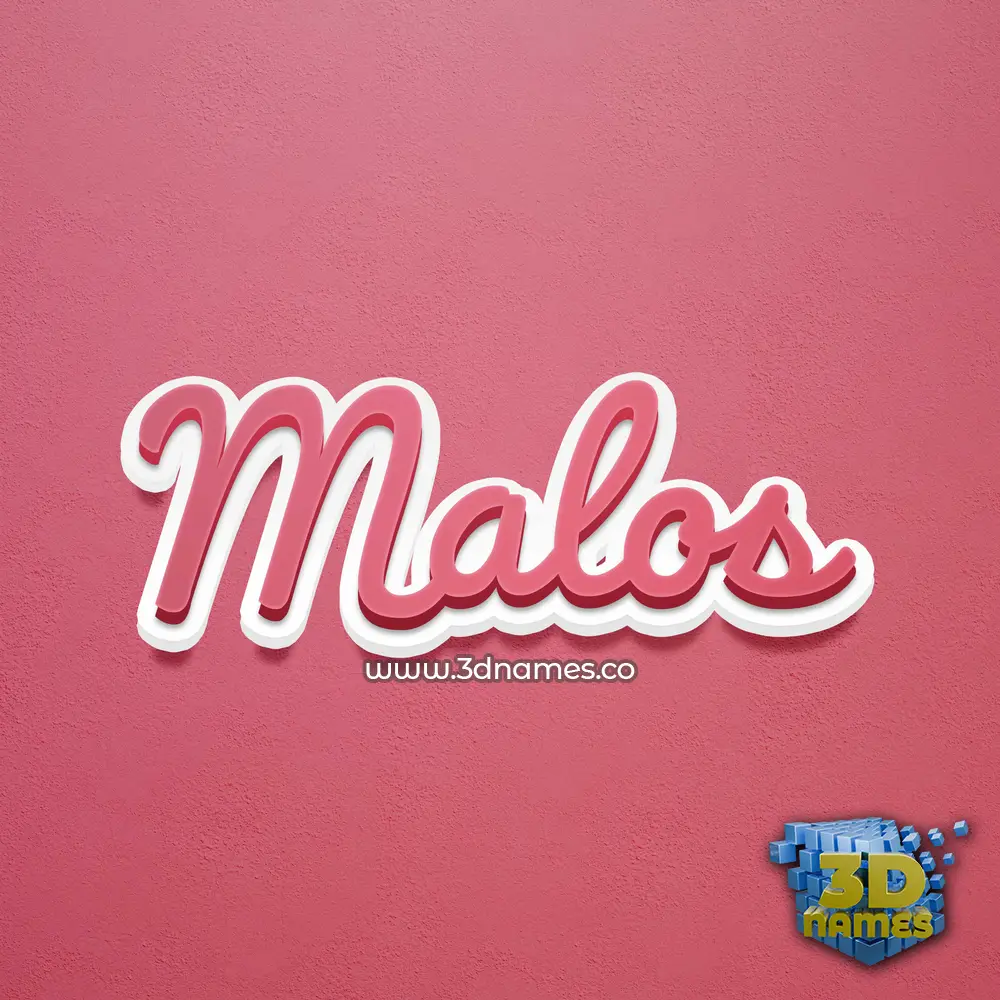 malos in Red Scribble style - 3D name wallpaper
