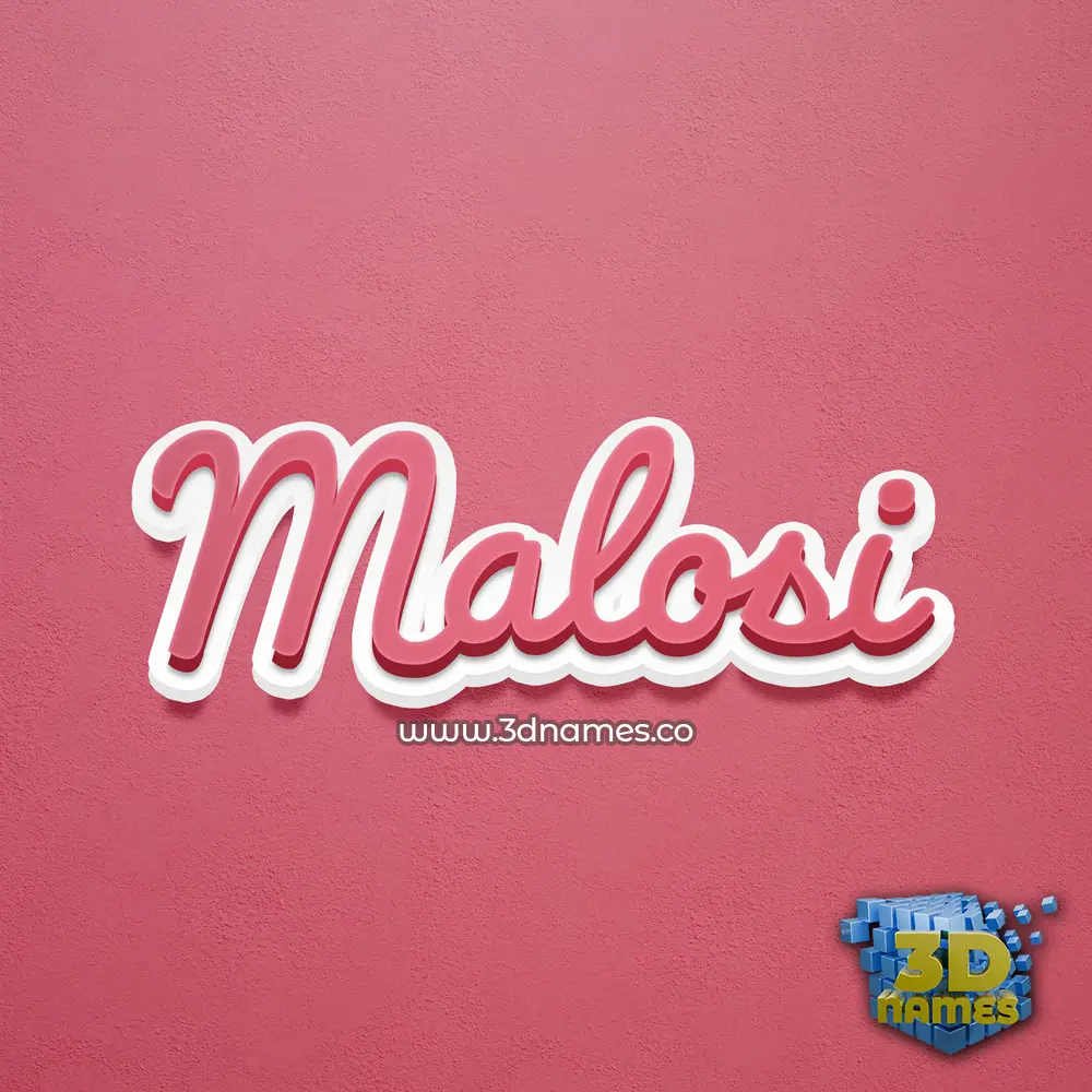 malosi in Red Scribble style - 3D name wallpaper
